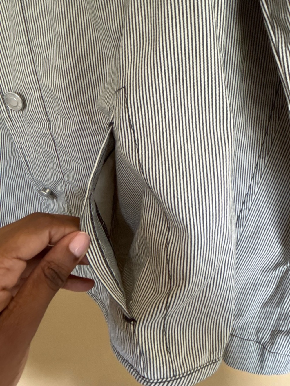 Faconnable Light Gray Pinstripe Shirt Jacket - Picture 8 of 14